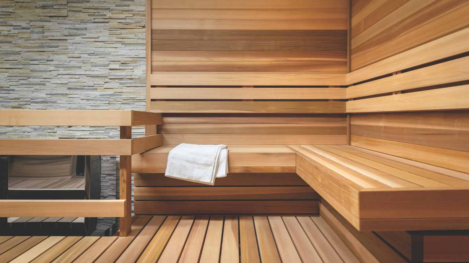 Inside sauna